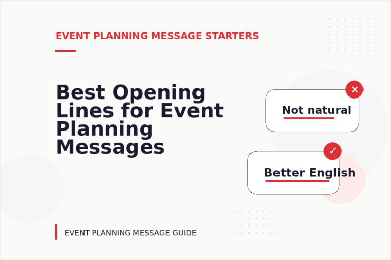 Best Opening Lines for Event Planning Messages