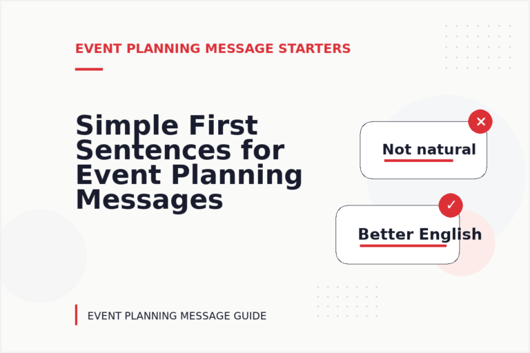 Simple First Sentences for Event Planning Messages Simple First Sentences for Event Planning Messages