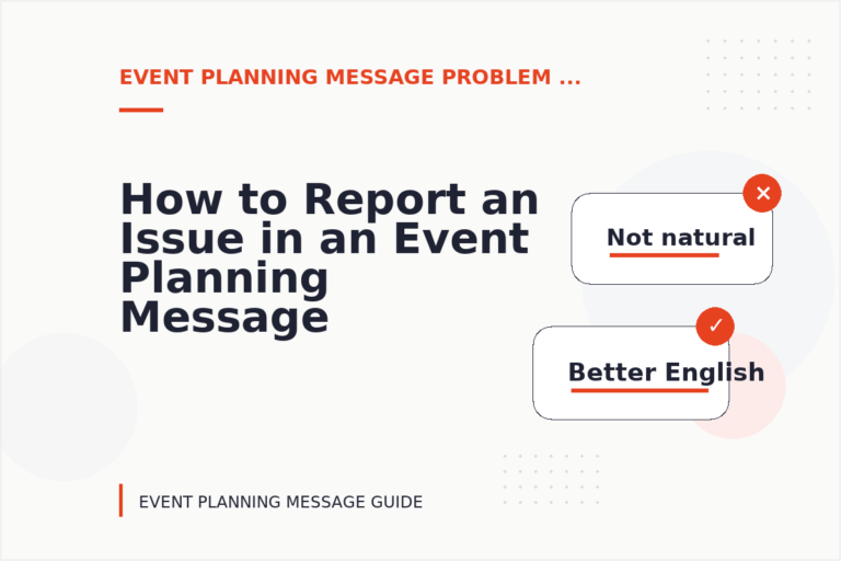 How to Report an Issue in an Event Planning Message