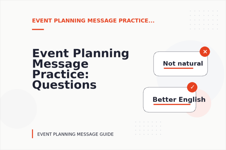 Event Planning Message Practice: Questions and Answers
